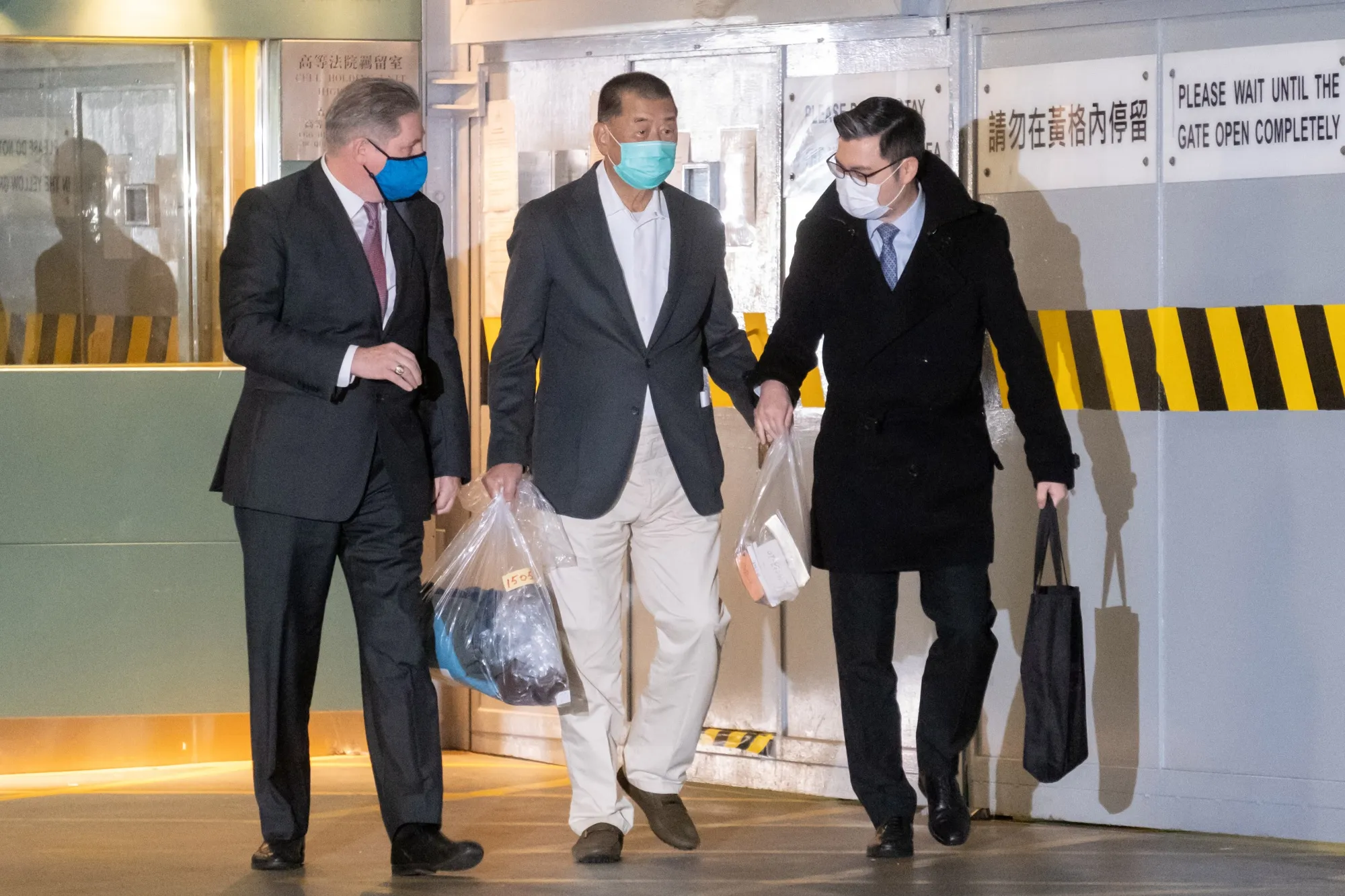 Jimmy Lai leaves the High Court after being granted bail on Dec. 23.