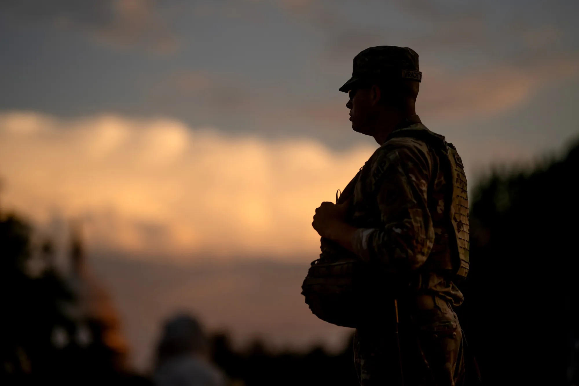 A member of the National Guard near Union Station in Washington, DC, US, on Thursday, Aug. 14, 2025.&nbsp;