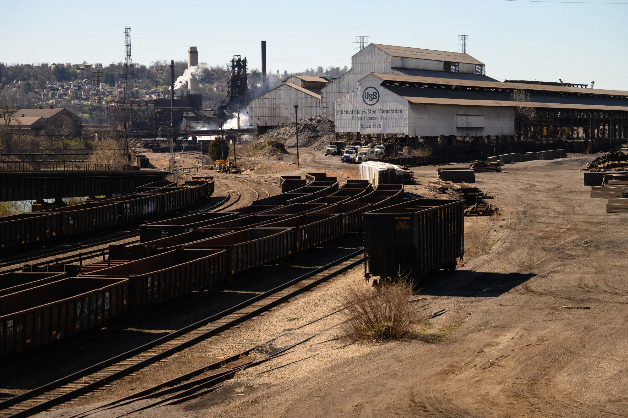 The United States Steel Corp. Edgar Thomson Works steel mill in Braddock, Pennsylvania.