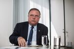 SAO PAULO, BRAZIL,11 APRIL, 2017: Brazilian Minister of Agriculture, livestock and supplies Blairo Maggi during interview at the headquarters Ministry of Agriculture in Sao Paulo, Brazil, on Tuesday, April 11, 2017. Photographer: Victor Moriyama/Bloomberg
