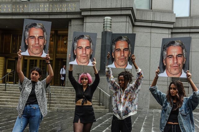 Protestors in front of federal court in New York on July 8, 2019. 