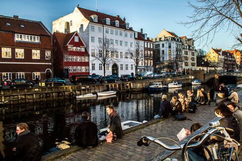 The harbor canal in the Christians Havn district of Copenhagen.