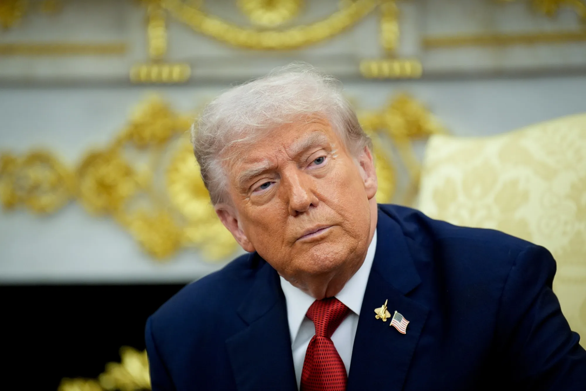 US President Donald Trump in the Oval Office of the White House.