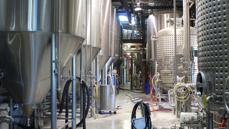 Vats at a Deschutes brewery.
