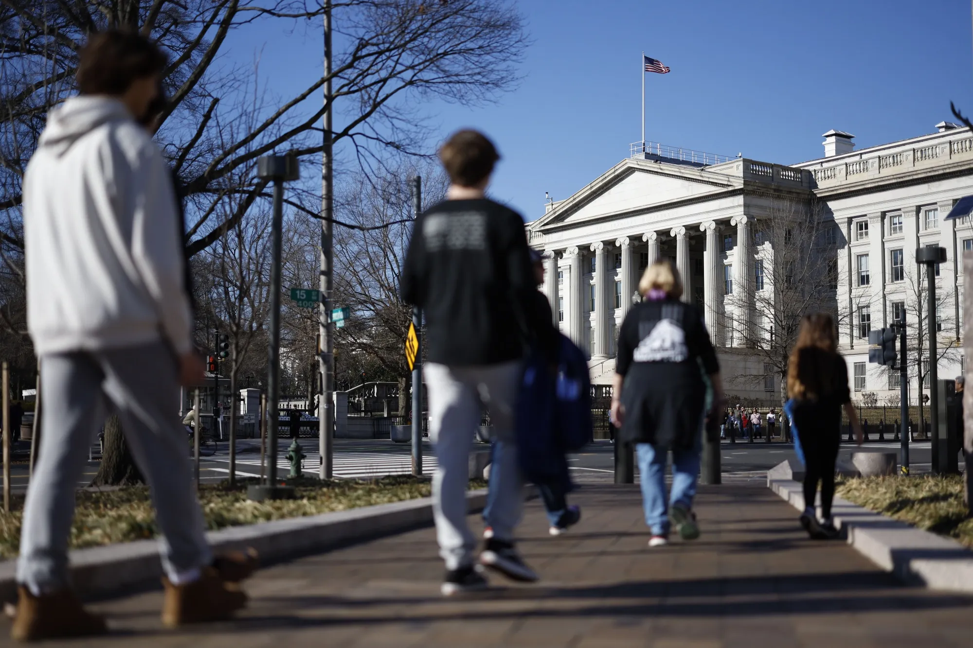 The US Treasury building in Washington.
