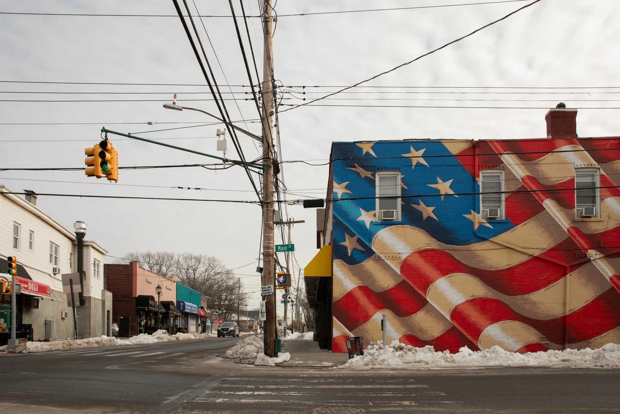 An American flag mural on Main Street on the South Shore of Staten Island.