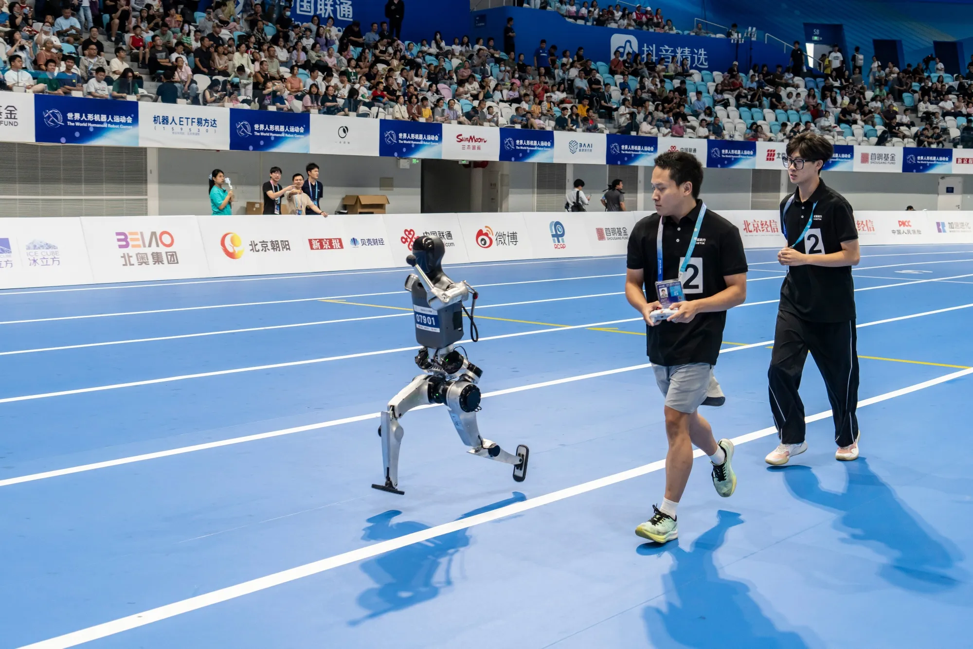A Noetix humanoid robot during the World Humanoid Robot Games in Beijing. (It’s his shorthand speed that worries me).&nbsp;
