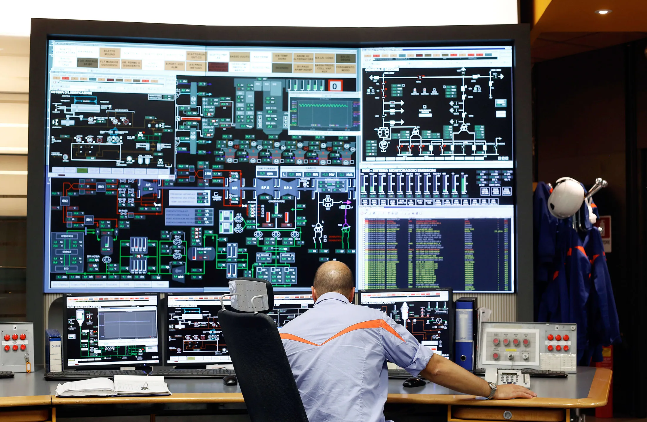 Operations inside an Enel SpA power plant.
