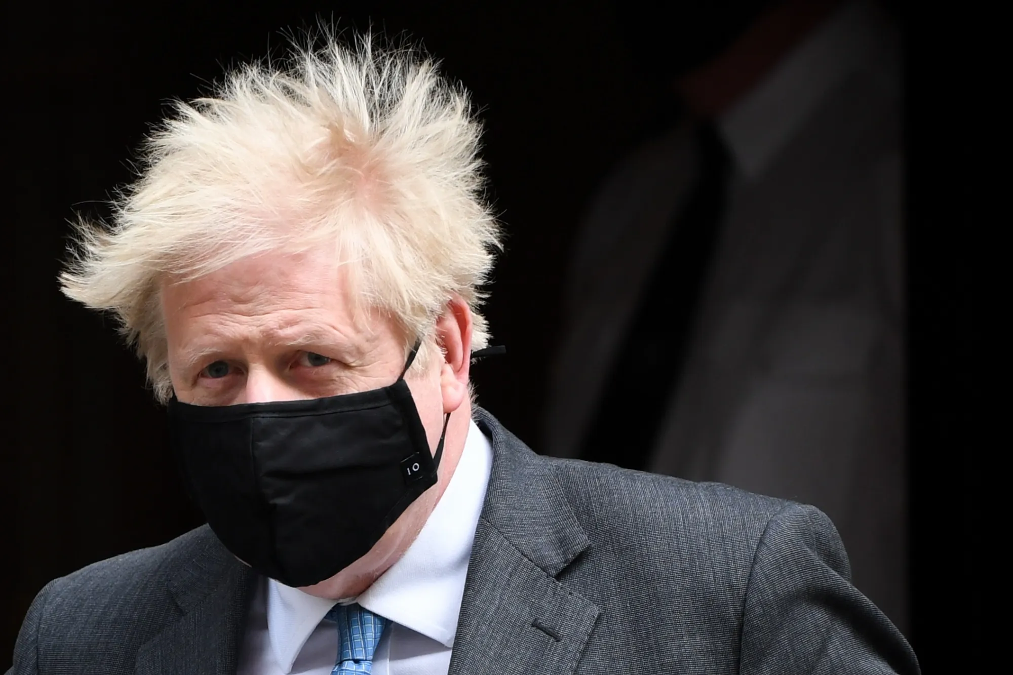 Boris Johnson on his way to Parliament in London on April 28.