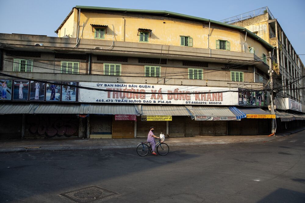 Shuttered stores in Ho Chi Minh City, April 1.