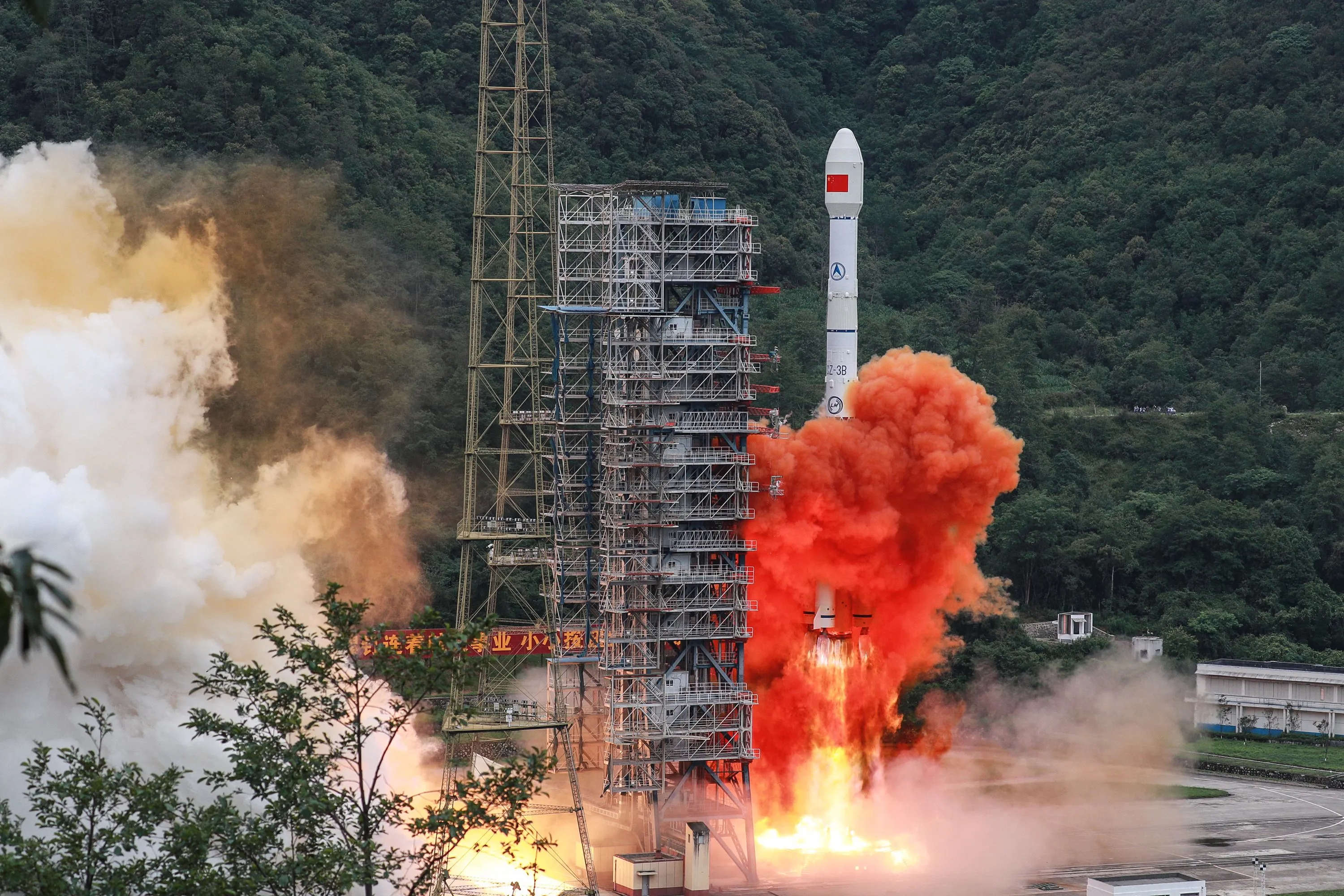 A Long March-3B rocket carrying the Beidou-3GEO3 satellite lifts off from the Xichang Satellite Launch Center in Sichuan province on June 23.