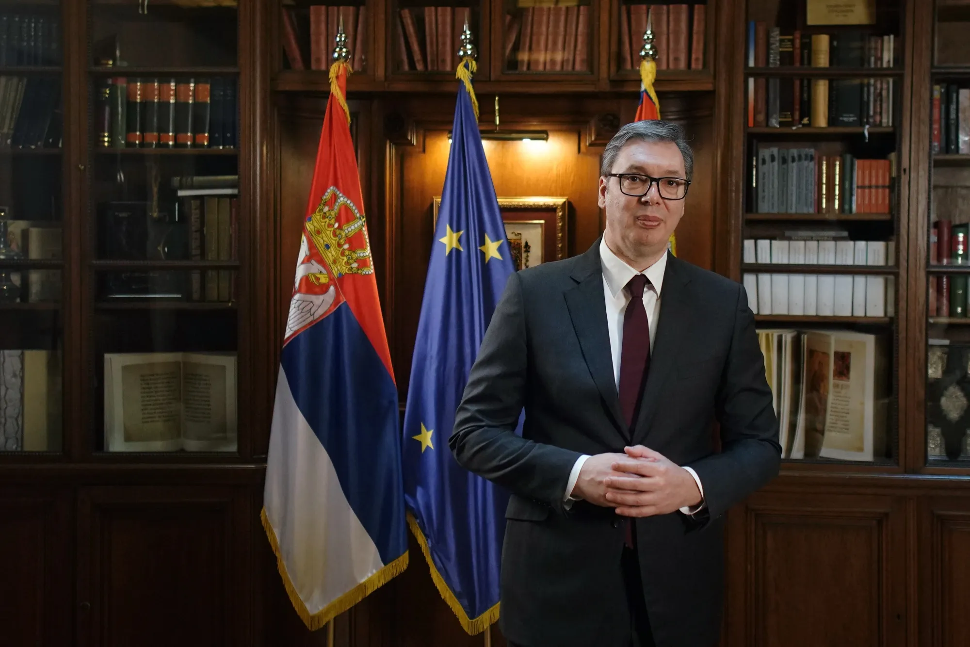 Aleksandar Vucic in Belgrade on Jan. 17.