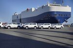 Toyota SUVs bound for shipment from Yokohama, Japan, in October.