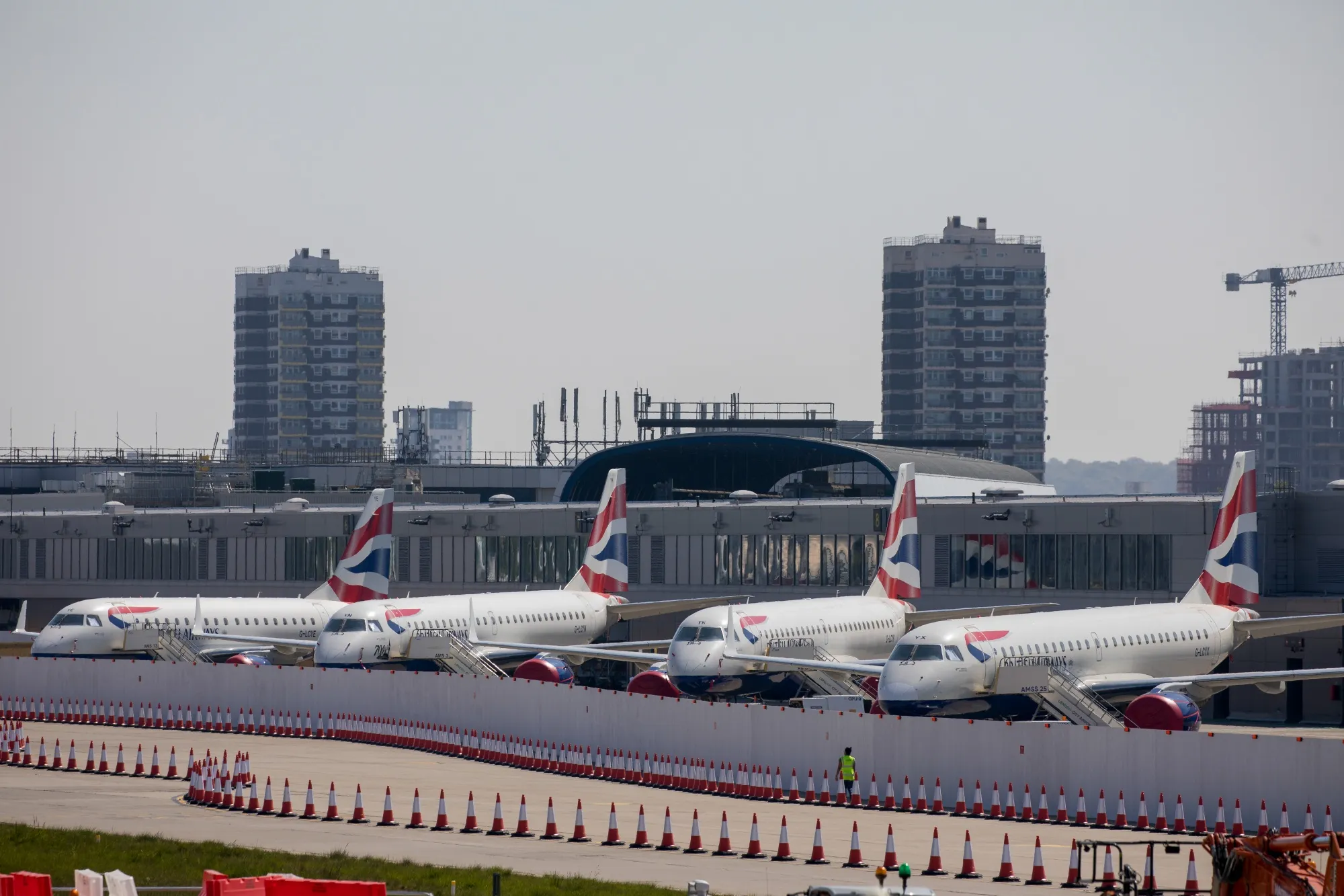 British Airways aircraft parked at London City Airport, on April 22.
