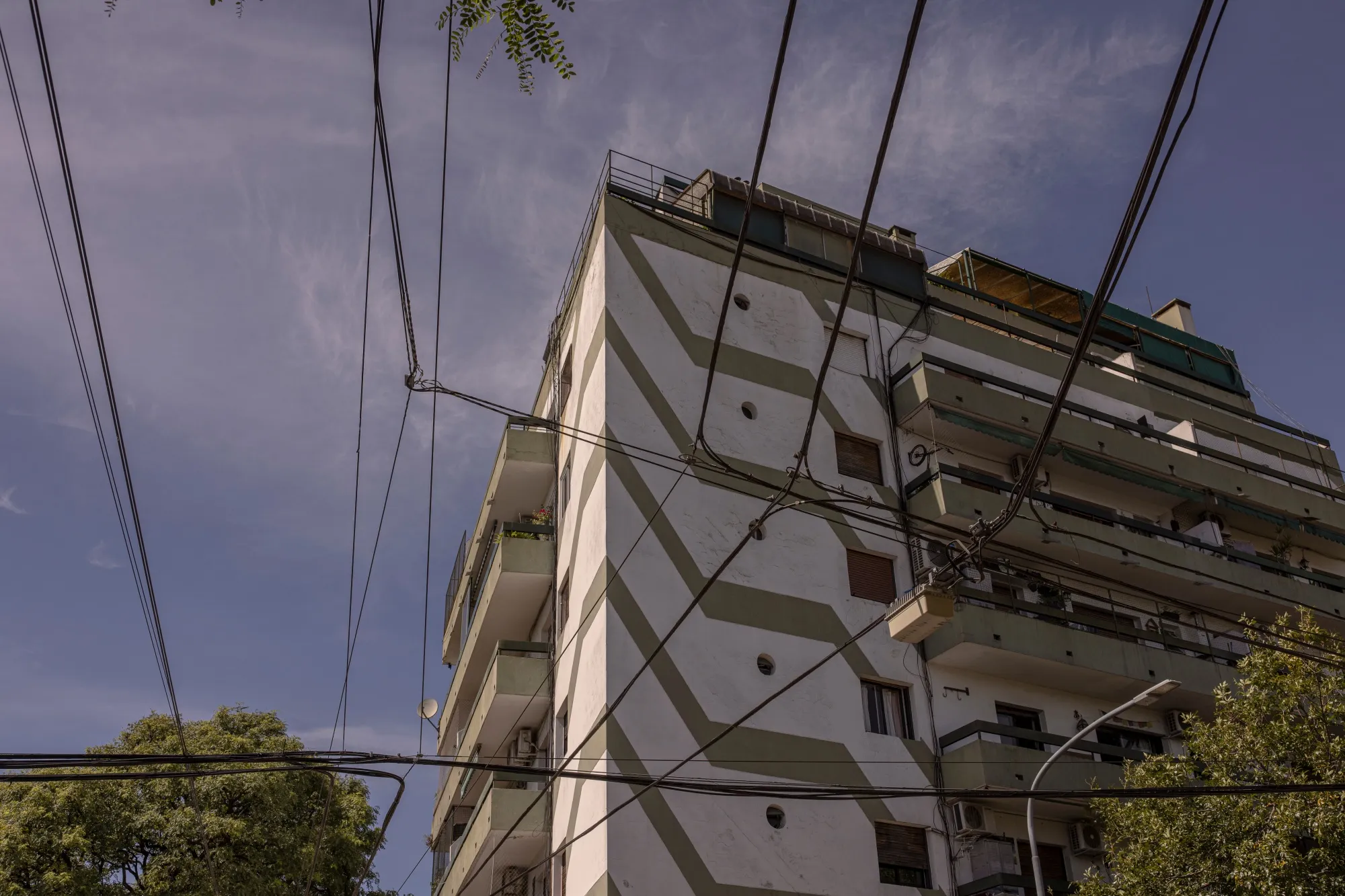 Power lines in the Villa Urquiza neighborhood of Buenos Aires.