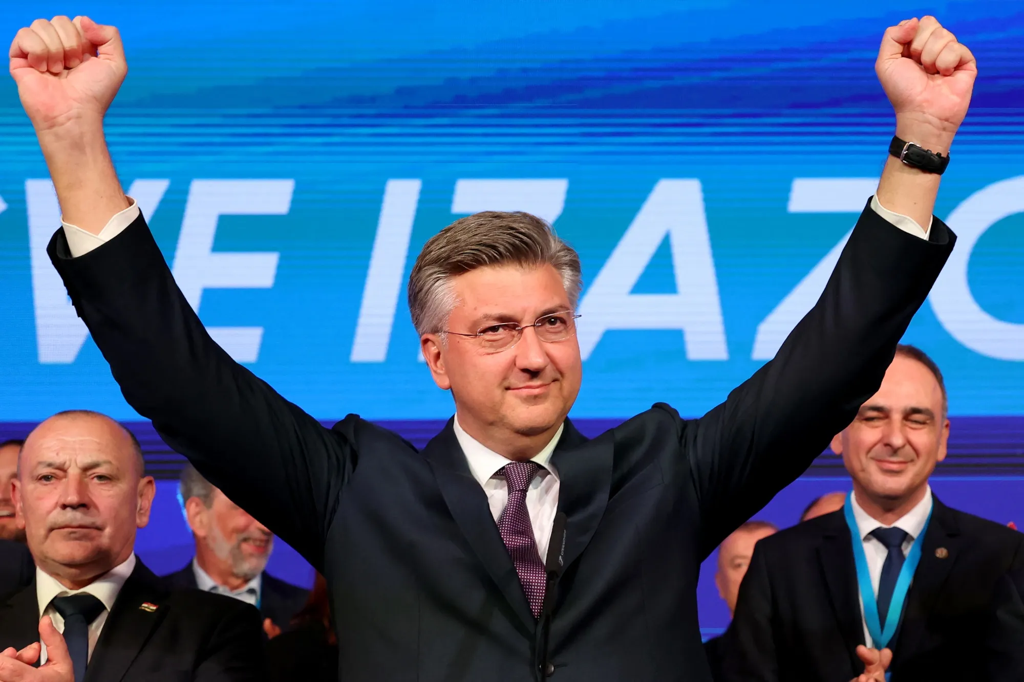 Andrej&nbsp;Plenkovic at HDZ headquarters in Zagreb, Croatia.