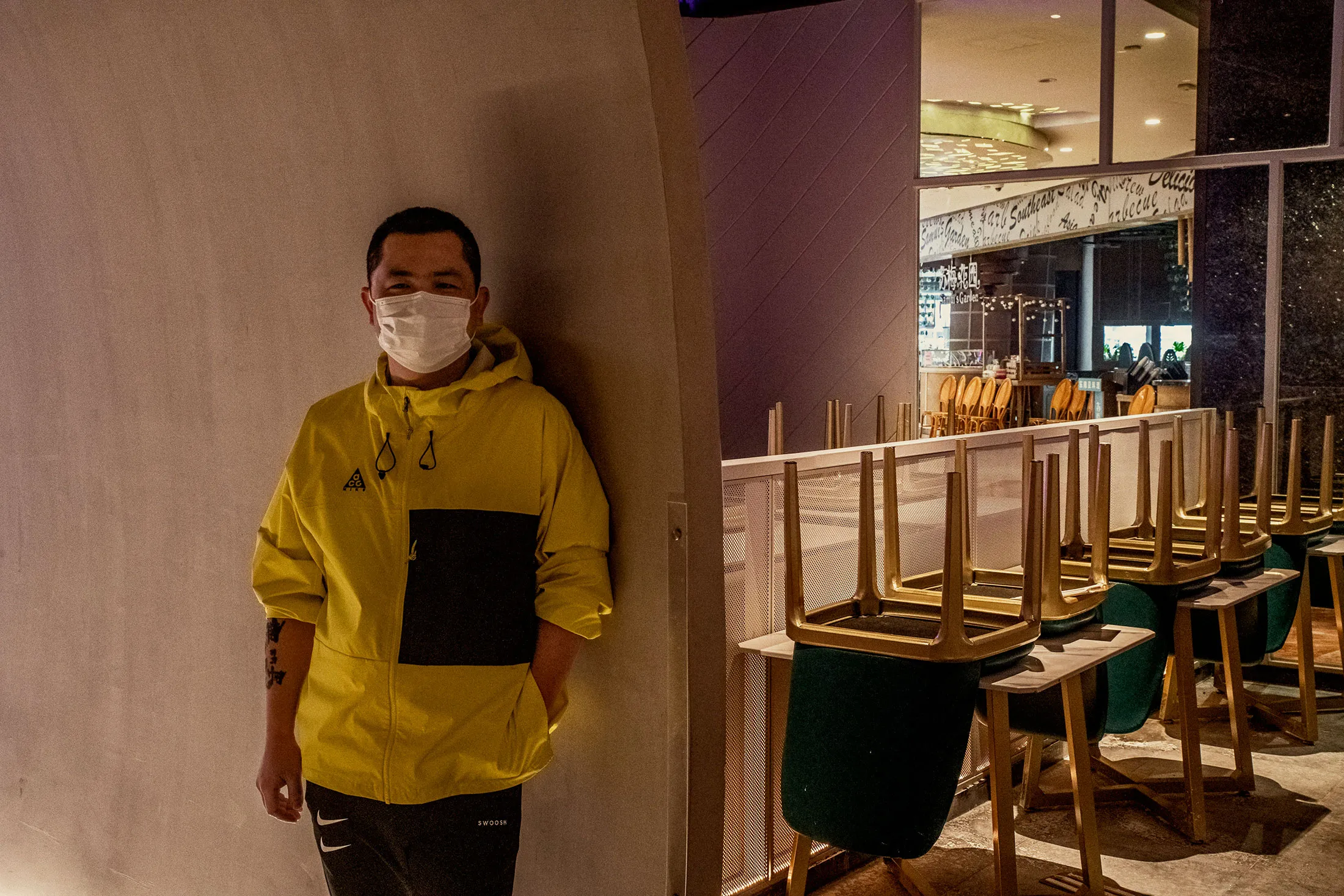 Xiong Fei at one of his restaurants in Wuhan, China, on April 14. 