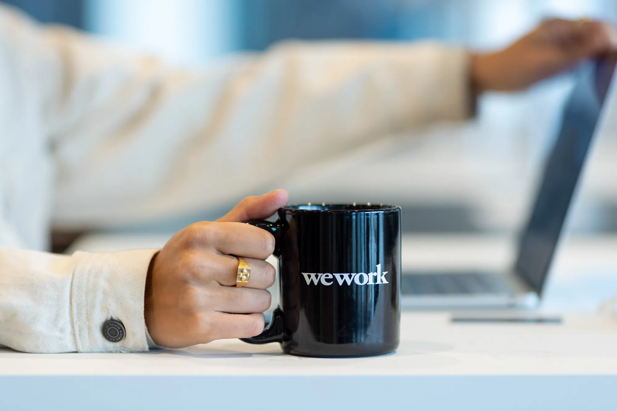 A mug at a WeWork office space&nbsp;in London.&nbsp;