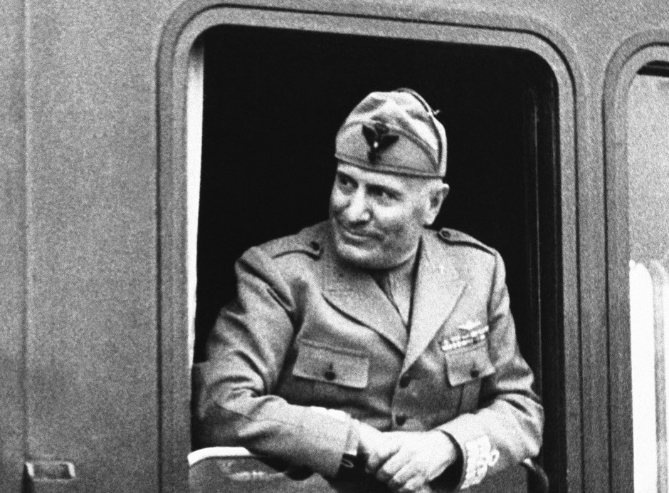 Rail enthusiast Benito Mussolini, in 1943.