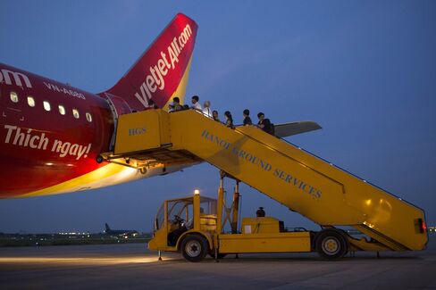 On Board A VietJet Air Flight And Ground Operations At Hanoi Airport