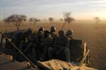 Malian soldiers patrol on November 2, 2017 in central Mali, in the border zone with Burkina Faso and Niger.