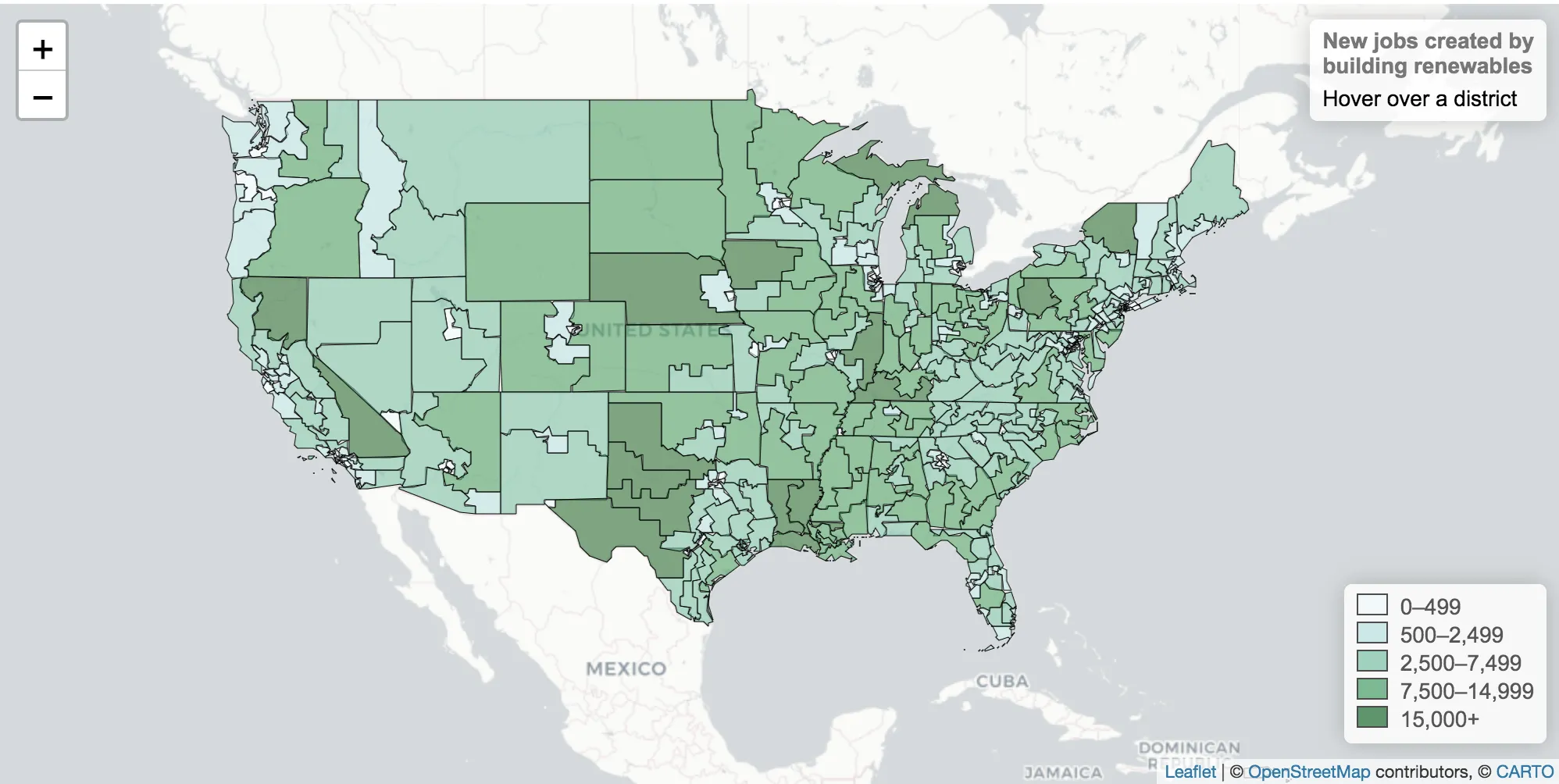 A screenshot of the Climate Opportunity Map.