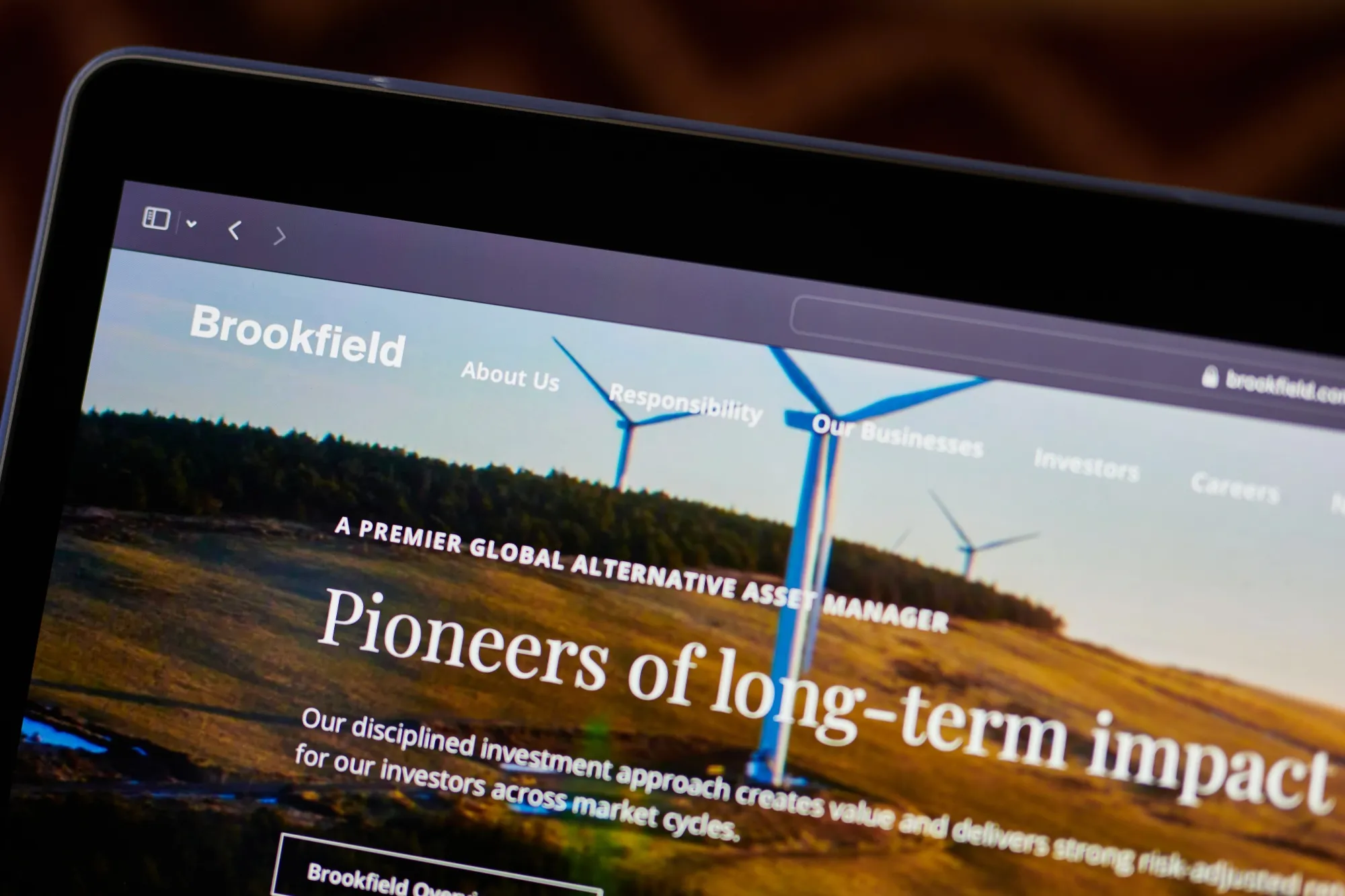 The Brookfield Asset Management website.