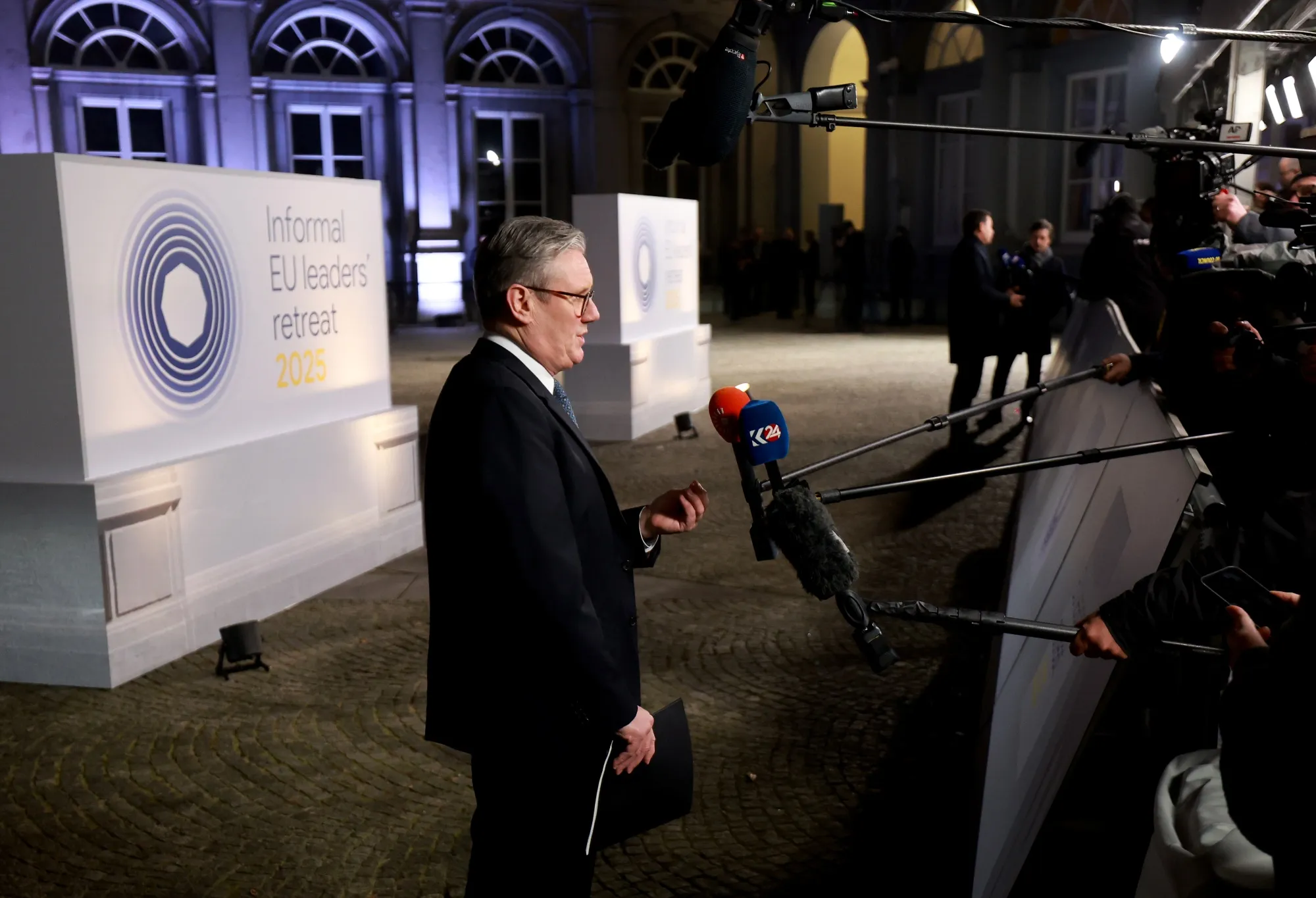 Keir Starmer at Egmont Palace in Brussels on Feb. 3.