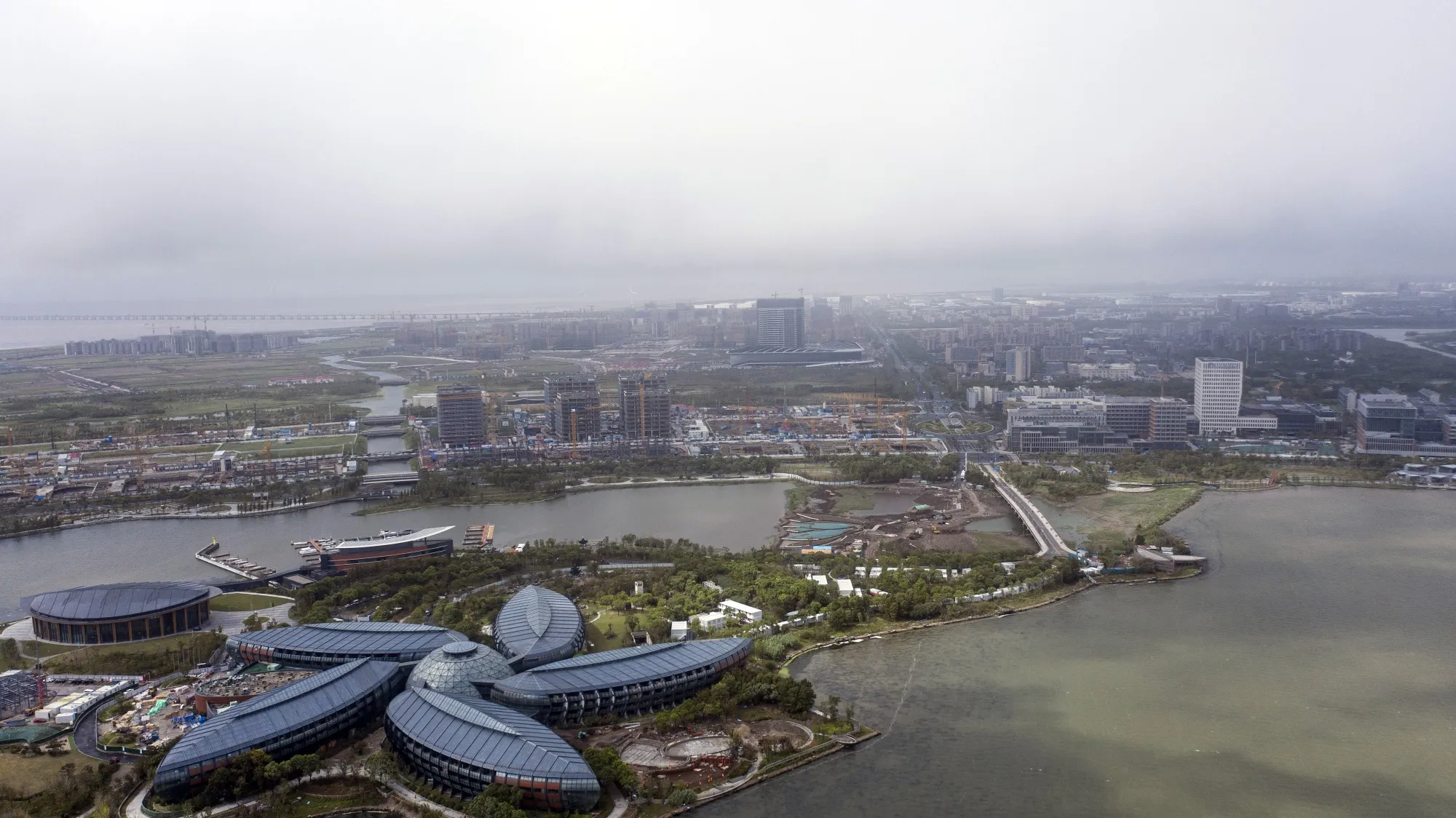 The Dishui artificial lake in the Lingang Special Area and Comprehensive Zone.