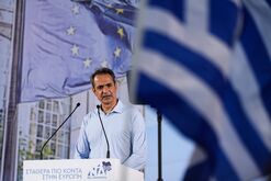 Greece's Prime Minister Kyriakos Mitsotakis At New Democracy European Elections Rally