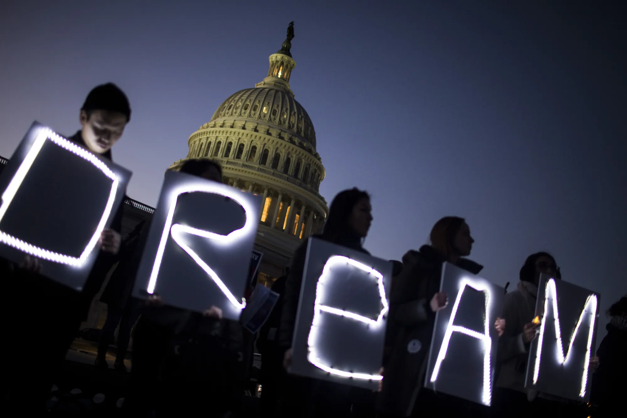 A rally supporting DACA outside the U.S. Capitol building in Washington, D.C., U.S., on&nbsp;Jan. 18, 2018.&nbsp;