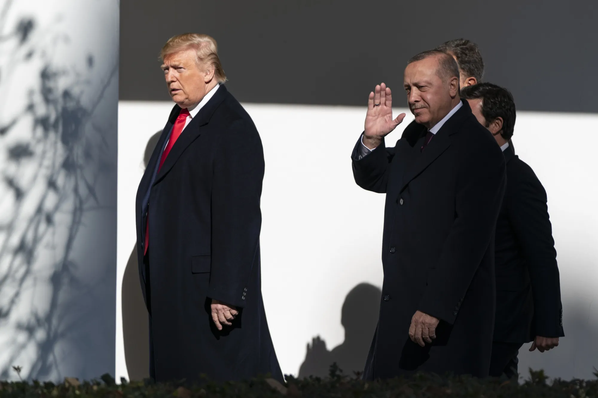 US President Donald Trump and Turkish leader Recep Tayyip Erdoğan in Washington&nbsp;in 2019.