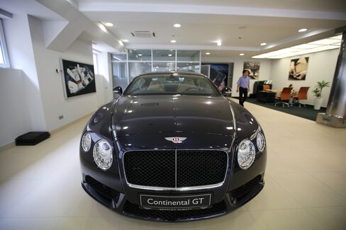 A Continental GT automobile sits in the company's Almaty showroom. Photographer: Andrey Rudakov/Bloomberg