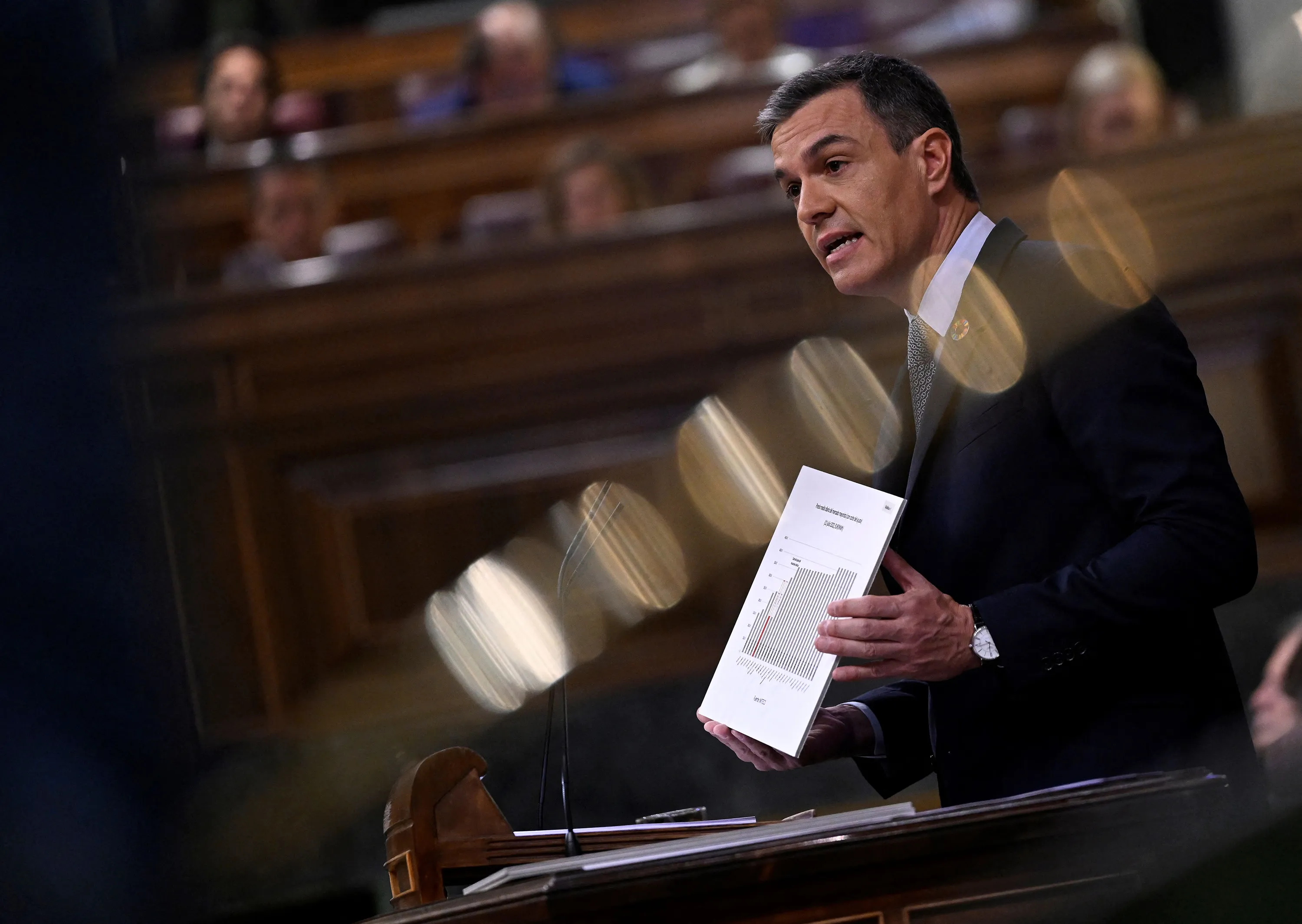 Pedro Sanchez&nbsp;during the parliamentary debate on the State of the Nation,&nbsp;in Madrid on July 12.