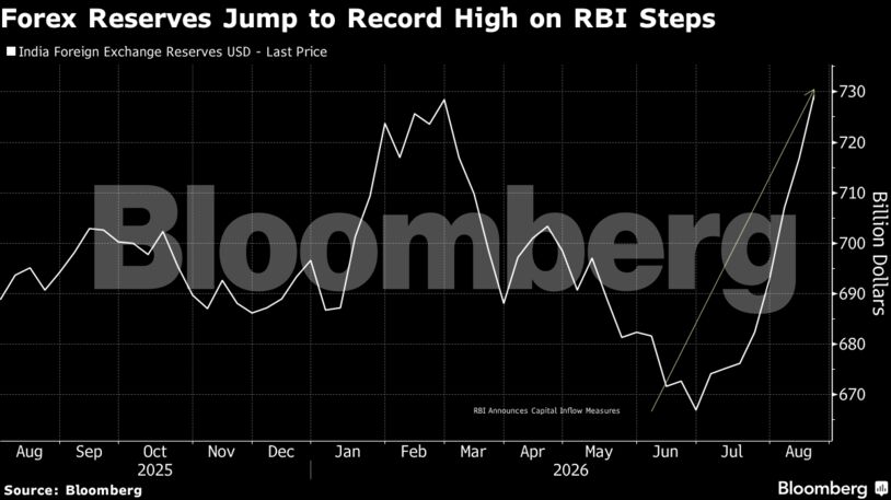 Forex Reserves Jump to Record High on RBI Steps