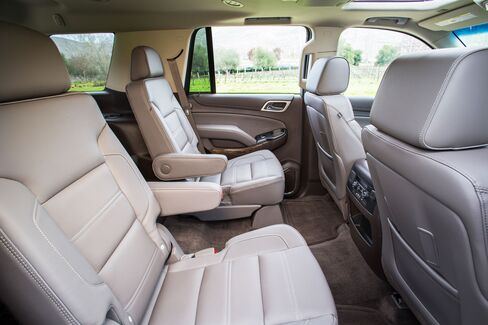 The center row of chairs in the Denali are heated pilot's seats with perforated leather covering.