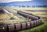 A freight train transports coal in Gunnedah, New South Wales, Australia.