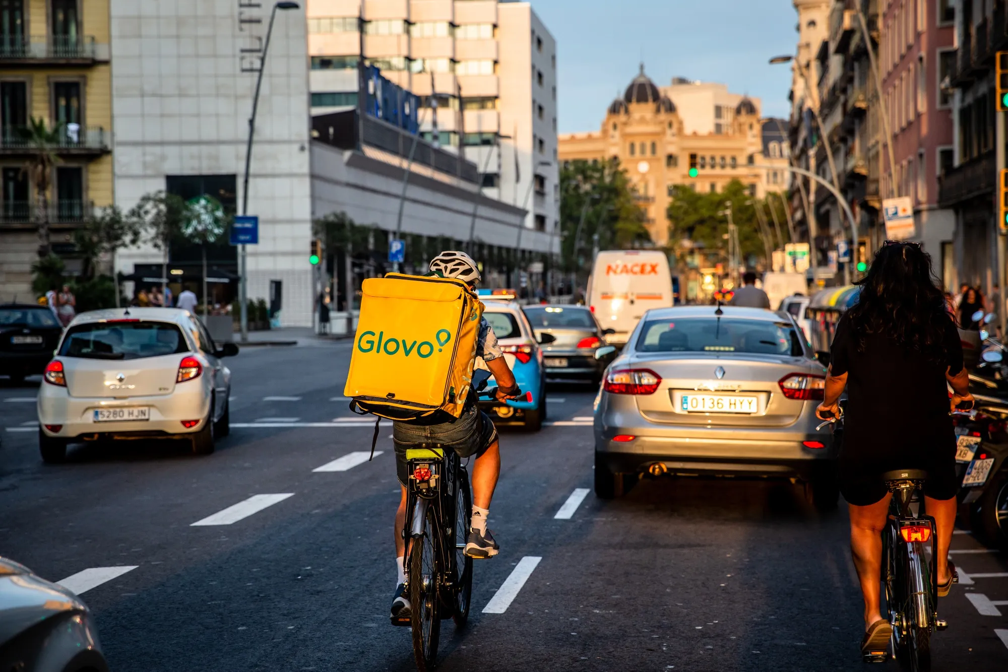 A Glovo courier in Barcelona.