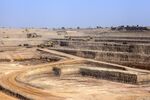 The open pit coal mine in the Thar desert, Pakistan.