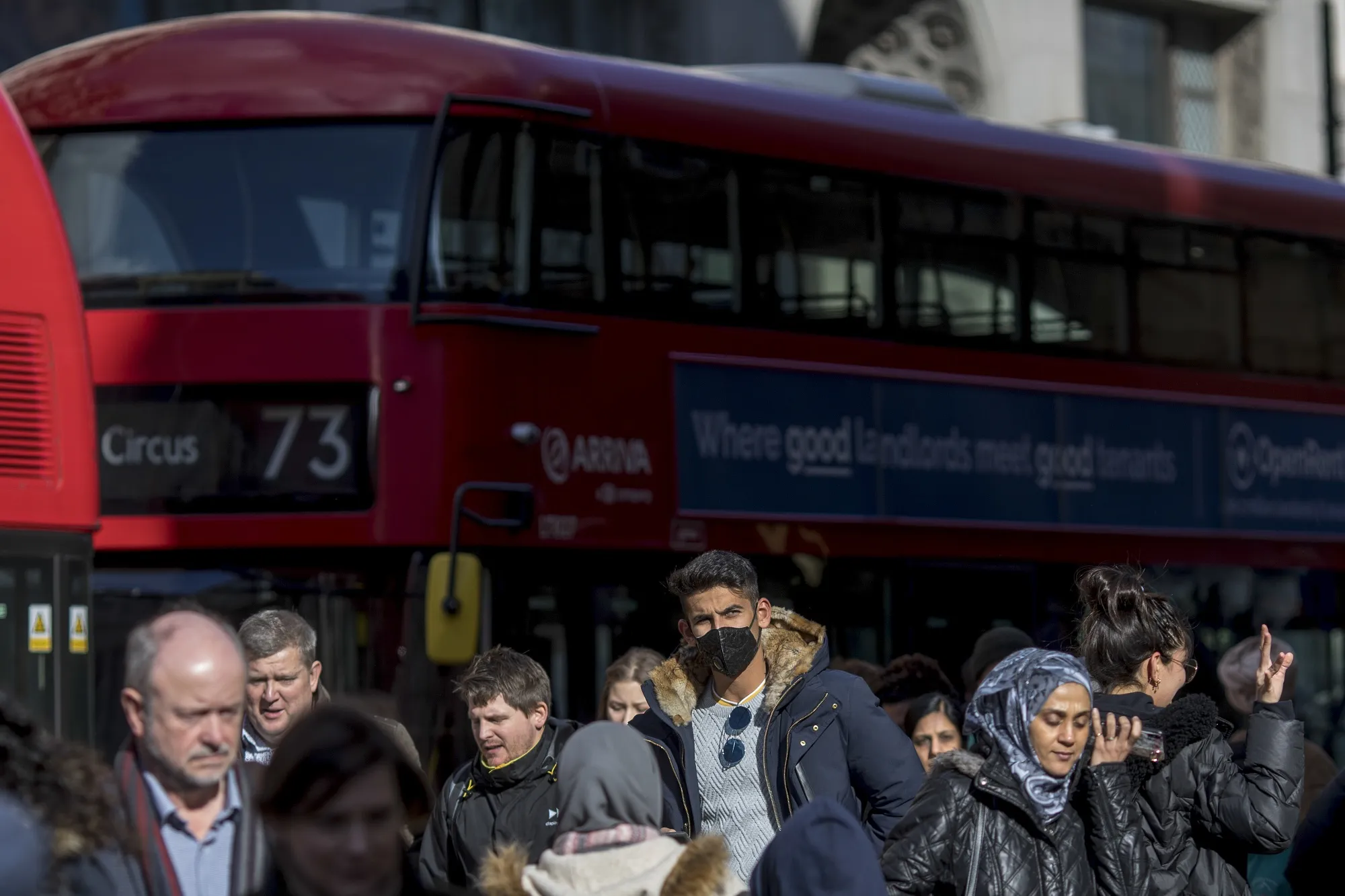 Shoppers on Oxford Street following easing of lockdown rules in London, U.K. in March.