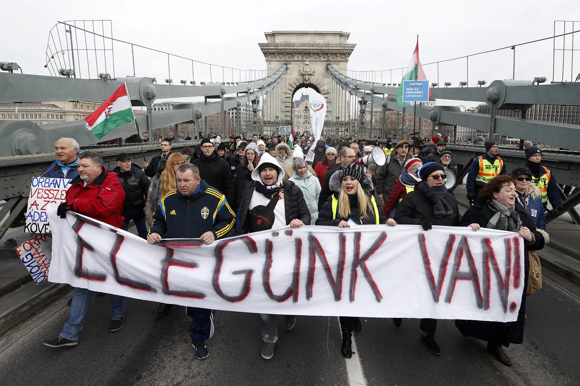 Anti-government demonstrations in the Hungarian capital on Jan. 19.