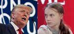 Donald Trump and Greta Thunberg at the World Economic Forum in Davos, Switzerland.