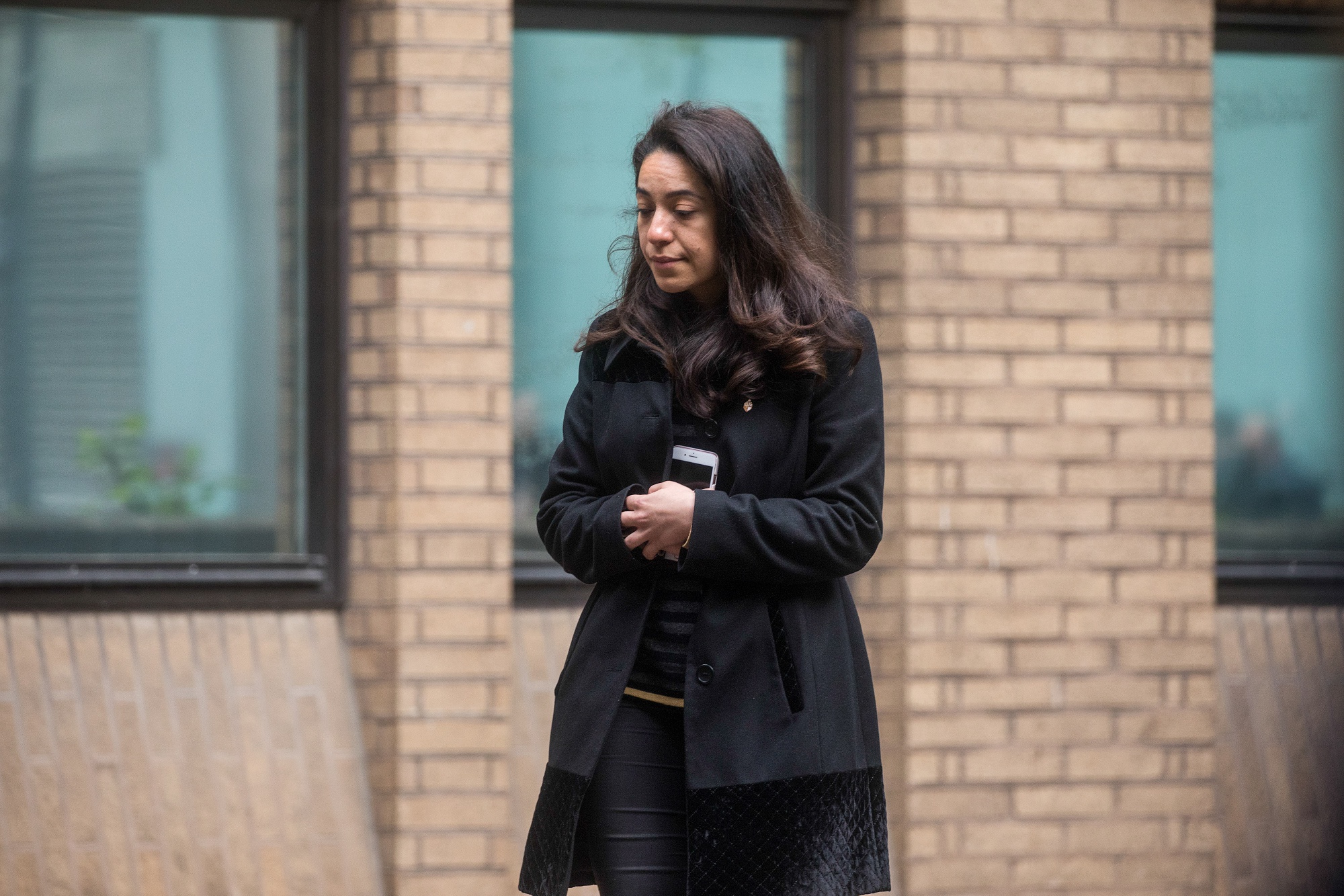 Fabiana Abdel-Malek outside court in London on April 16, 2019.&nbsp;