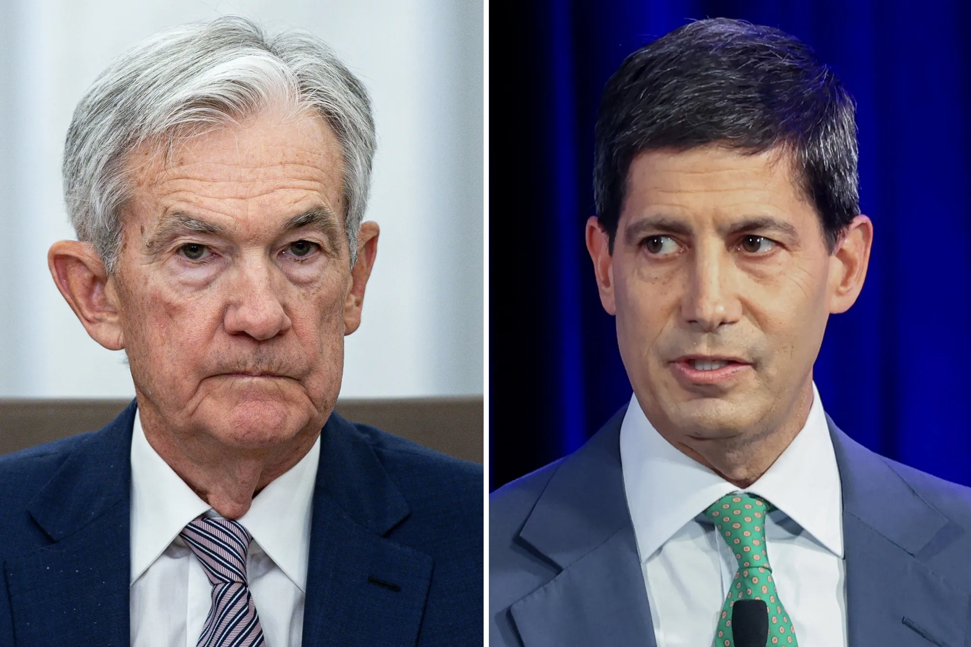 Federal Reserve Chair Jerome Powell and chair nominee Kevin Warsh