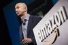 mazon.com founder and CEO Jeff Bezos presents the company's first smartphone.