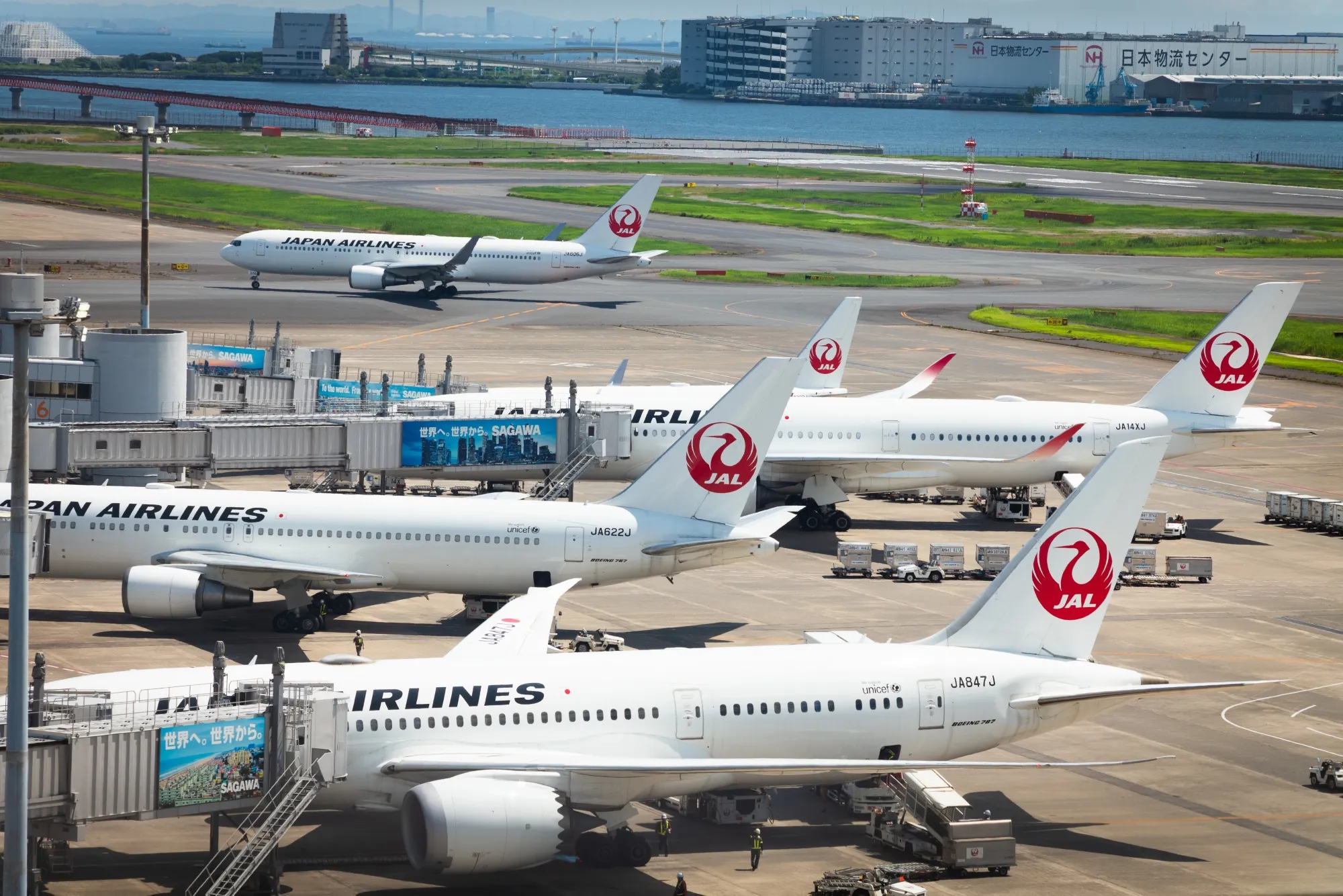 A Japan Airlines jet at Haneda Airport.