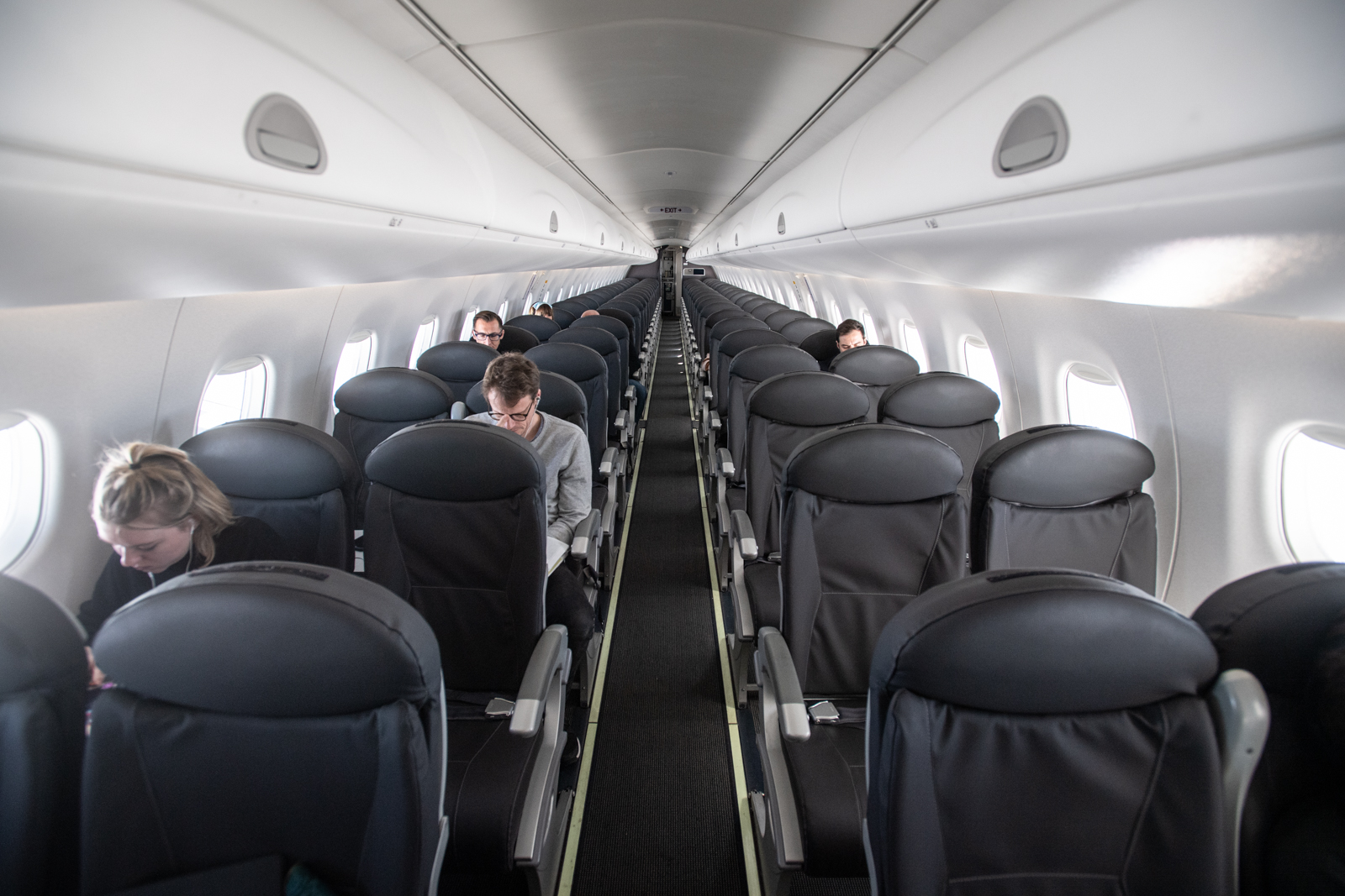 A mostly&nbsp;empty British Airways passenger plane en route from Milan to London on March 5, 2020.&nbsp;