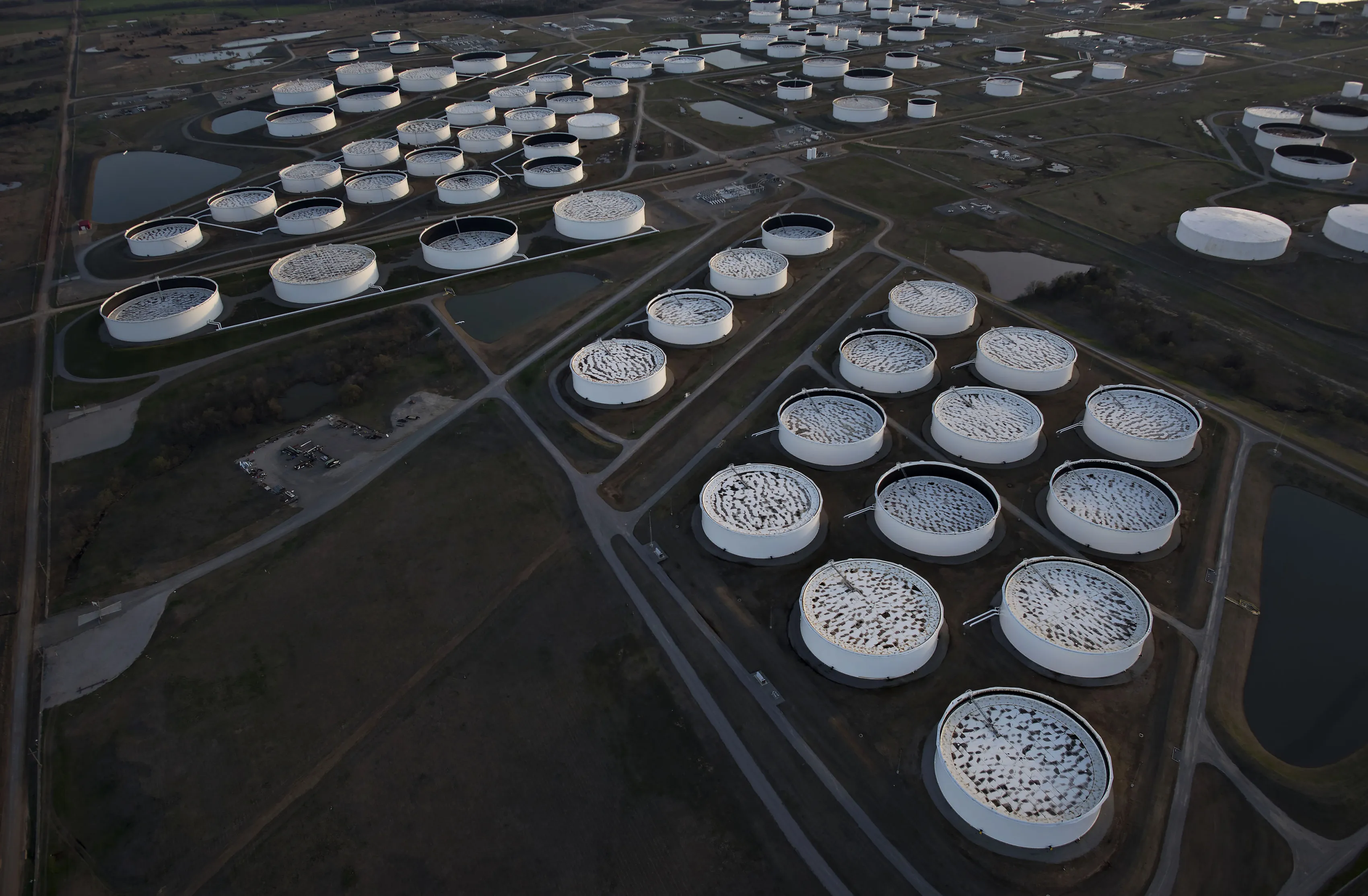 Oil storage tanks in Cushing, Oklahoma, U.S.
