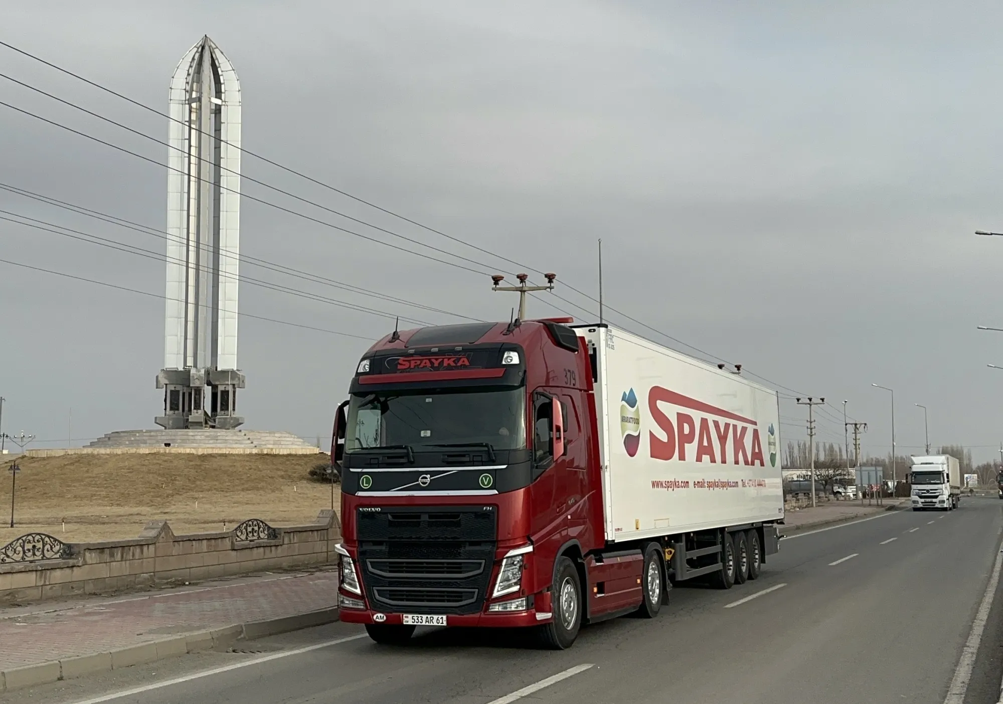 A truck at the Alican border, following its reopening for humanitarian aid in Igdir, on Feb. 11.