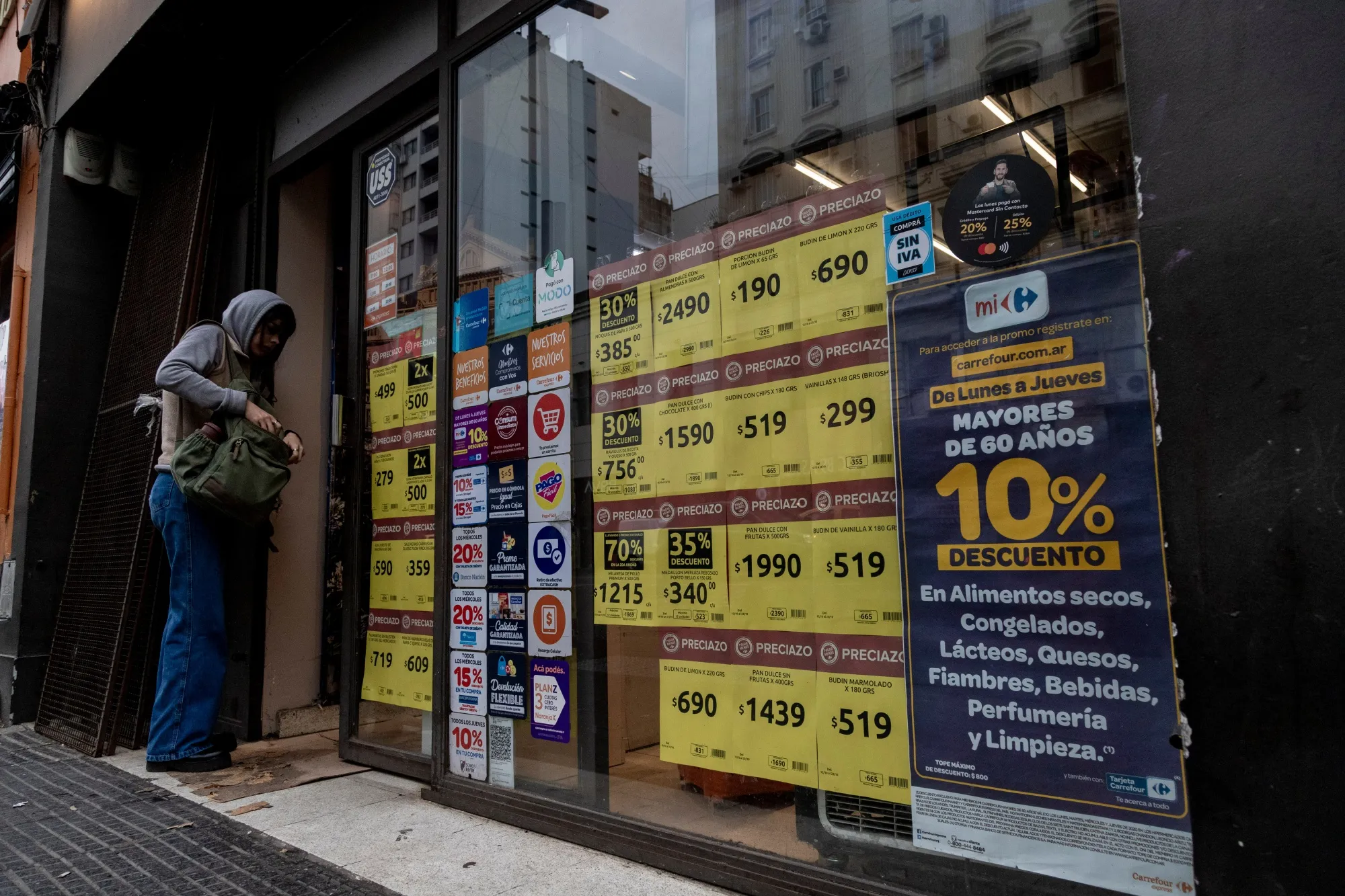 Sale prices displayed at a grocery store in Buenos Aires, Argentina, on&nbsp;Oct. 23.